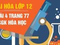 Giải bài 4 trang 77 sách giáo khoa Hóa lớp 12