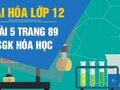 Bài 5 trang 89 SGK Hóa học 12