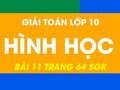 Hướng dẫn giải bài 11 trang 64 sgk hình học lớp 10