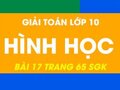 Đáp án bài 17 trang 65 sgk hình học lớp 10