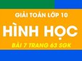 Đáp án bài 7 trang 63 sgk hình học lớp 10
