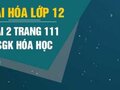 Bài 2 trang 111 SGK Hóa 12