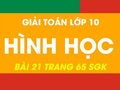 Đáp án bài 21 trang 65 sgk hình học lớp 10