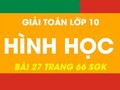 Cách giải bài 27 trang 66 sgk hình học lớp 10