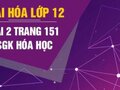 Đáp án bài 2 trang 151 sách giáo khoa hóa học 12
