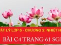 Giải bài C4 trang 61 sgk vật lý lớp 6 