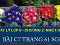 Đáp án bài C7 trang 61 sách giáo khoa môn vật lý lớp 6