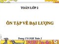 Giải bài Ôn tập về đại lượng trang 174 SGK Toán 2