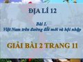 Hướng dẫn giải bài 2 trang 11 SGK Địa lí 12