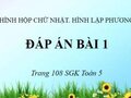 Đáp án bài 1 trang 108 sách giáo khoa Toán 5