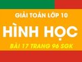 Cách giải bài 17 trang 96 sgk hình học lớp 10