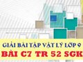 Đáp án bài C7 trang 52 sách giáo khoa vật lý 9