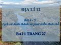 Giải bài tập 1 trang 27 SGK Địa lí 12