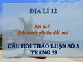Hướng dẫn trả lời câu hỏi thảo luận số 3 trang 29 SGK Địa lí 12