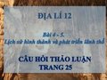 Hướng dẫn trả lời câu hỏi thảo luận trang 25 SGK Địa lí 12