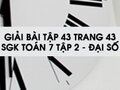 Giải bài tập 43 trang 43 sách giáo khoa Toán 7 tập 2 - Đại số