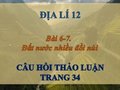 Hướng dẫn trả lời câu hỏi thảo luận trang 34 SGK Địa lí 12