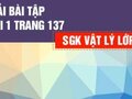 Giải bài 1 trang 137 sách giáo khoa lý lớp 12
