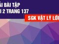 Giải lý lớp 12: Đáp án bài 2 trang 137 SGK vật lý 