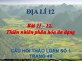 Câu hỏi thảo luận số 1 trang 49 SGK Địa lí 12
