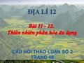 Câu hỏi thảo luận số 2 trang 49 SGK Địa lí 12