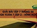 Bài 7 trang 56 SGK Toán 7