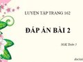 Đáp án bài 2 trang 162 SGK Toán 5 tiết luyện tập