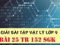 Đáp án bài 25 trang 152 sách giáo khoa vật lý 9