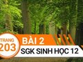 Giải sinh lớp 12: Đáp án bài 2 trang 203 SGK sinh học