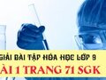 Đáp án bài 1 trang 71 sách giáo khoa hóa 9