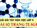 Bài 10 trang 72 SGK Hóa học 9