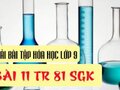 Giải hóa lớp 9: Đáp án bài 11 trang 81 SGK hóa lớp 9