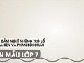 Phát biểu cảm nghĩ Những trò lố hay là Va-ren và Phan Bội Châu