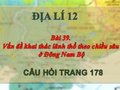 Hướng dẫn trả lời câu hỏi trang 178 SGK Địa lí 12