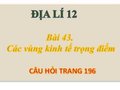 Trả lời câu hỏi trang 196 SGK Địa lí 12