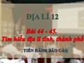Tiến hành báo cáo thực hành - SGK Địa lí 12