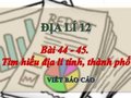 Viết báo cáo thực hành - SGK Địa lí 12
