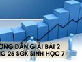 Hướng dẫn giải bài 2 trang 25 sgk Sinh học 7
