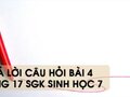 Hướng dẫn trả lời câu hỏi bài 4 trang 17 sgk Sinh học 7