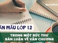 Trong một bức thư bàn luận về văn chương