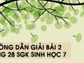 Hướng dẫn giải bài 2 trang 28 sgk Sinh học 7
