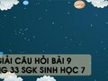 Hướng dẫn trả lời câu hỏi bài 9 trang 33 sgk Sinh học 7
