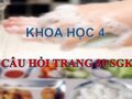 Trả lời câu hỏi trang 30 SGK Khoa học 4