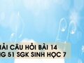 Hướng dẫn trả lời câu hỏi bài 14 trang 51 sgk Sinh học 7