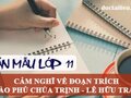 Cảm nghĩ về đoạn trích Vào phủ Chúa Trịnh - Lê Hữu Trác