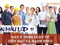 Dàn ý nghị luận về tiền bạc và hạnh phúc