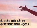 Hướng dẫn trả lời câu hỏi bài 27 trang 92 sgk Sinh học 7