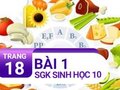 Bài 1 trang 18 SGK Sinh học 10. 