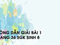 Bài 1 trang 36 sgk Sinh 8