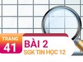 Bài 2 trang 41 SGK Tin học 12